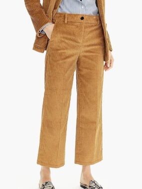 J. Crew Wide-Leg Cropped Pant Corduroy in Melted Caramel Size 4